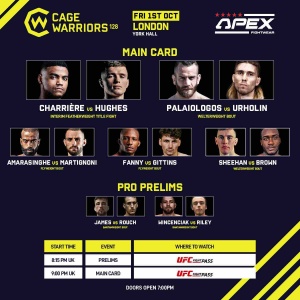 Cage Warriors 128 Full Fight Card