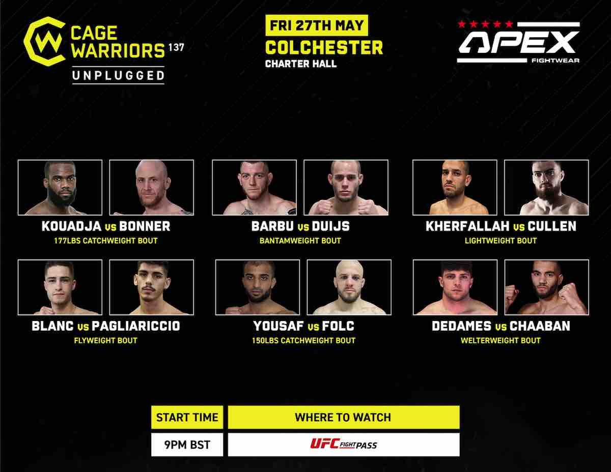 Cage Warriors 137 - Full Fight Card