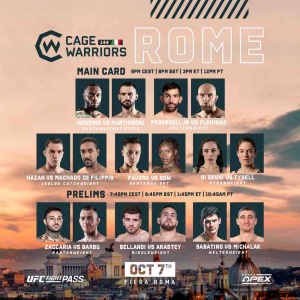Cage Warriors 144 Fight Card