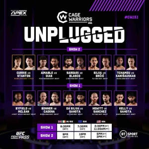 Cage Warriors 151 Unpluggen Fight Card